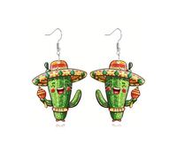 Cinco De Mayo Earrings for Women Mexican Fiesta Earrings Cinco De Mayo Outfit Shirts for Women Acrylic Hat Cactus Guitar Drop Earring Mexican Festival Jewelry Gifts, Zinc, No Gemstone