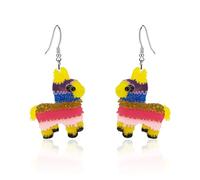 Cinco De Mayo Earrings for Women Mexico Fiesta Earrings Colorful Acrylic Piñata Sombrero Statement Letter Drop Dangle Earrings Mexico Fiesta Theme Earrings for Cinco De Mayo, Acrylic, No Gemstone