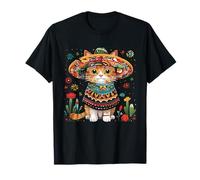 Cinco De Mayo Funny Mexican Cat Sombrero Poncho Men's Women's T-Shirt
