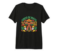 Cinco De Mayo Lets Fiesta Maracas Skull Cactus Chili Pepper Premium T-Shirt