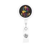 Cinco De Mayo Let's Fiesta Sombrero Guitar Cactus Retractable Badge Holder Reel Clip Id Card Holder forNurse Student Office Worker