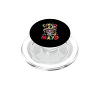 Cinco De Mayo Mexican Colorful Floral Skull Sombrero Lover PopSockets PopGrip for MagSafe
