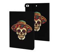 Cinco De Mayo Mexican Skull Funny Tablet Cases Multi-Viewing Angels Trifold Stand Case Compatible with iPad Series