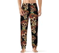 Cinco De Mayo Mexican Skull Men's Breathable Pajama Pants Soft Lounge Pant Leisure Sleep Bottoms Gift for Home Beach Yoga 6XL