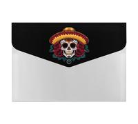 Cinco De Mayo Mexican Skull Printed File Folders with Fasteners Accordion File Organizer for Home Office Documents Contract