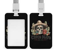 Cinco De Mayo Novelty Badge Holder Plastic Name ID Card Cases Work Tag with Lanyard