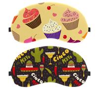 Cinco De Mayo Plants Pattern 2-Pack Light-Blocking Soft Breathable Blindfold Sleeping Masks