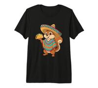 Cinco De Mayo Squirrel Eats Taco Funny Sombrero Mexican Premium T-Shirt