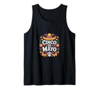 Cinco De Mayo Sugar Skull Butterfly Sombrero Floral Mexican Tank Top