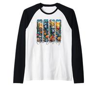 Cinco De Mayo Sugar Skull Cactus Fiesta Art Raglan Baseball Tee