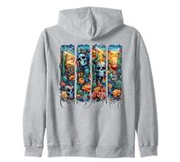 Cinco De Mayo Sugar Skull Cactus Fiesta Art Zip Hoodie