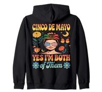 CINCO DE MAYO YES I'M BOTH OF THEM - Half Mexican American Zip Hoodie