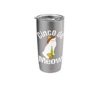 Cinco de Meow - Fun Beer Taco Cat Cinco de Mayo Stainless Steel Insulated Tumbler
