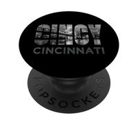 Cincy Downtown Cincinnati Ohio Skyline Art Home City Gift PopSockets Adhesive PopGrip