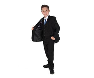Cinda Boys Formal Black Suits Wedding Pageboy Party Prom 5 Piece Suit