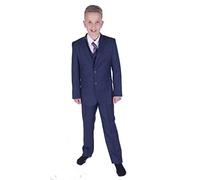 Cinda Boys Formal Blue Suits Wedding Pageboy Party Prom 5 Piece Suit (13-14 Years, Blue)