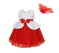 Cinda Girls Bridesmaid Dress and Headband - 5-6 Years - Red - Polyester