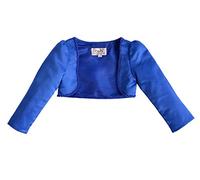 Cinda Girls Long Sleeves Satin Bolero Dark Blue 9-10 Years