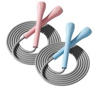 CINDALOG 2 Pack Jump Rope for Kids, Lightweight Adjustable Jump Rope for Fitness, Tangle-Free Skipping Rope Speed Jumping Rope for Women Men, 2-Color