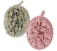 CINDALOG Loofah Sponge Shower Loofahs 50g Bath Sponges Mesh Balls 2 Colors for Body Scrubber Exfoliator Wash Back Scrubber Bathroom Men Women - 2 Pack Scrubbers Cleaning Bathing Accessories