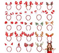 Cindeer 24 Pcs Christmas Headbands for Adults Santa Headband Reindeer Headband Christmas Tree Head Boppers for Xmas Party Favors Costume Accessories, As Shown in Pictures