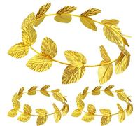Cindeer 3 Pcs Gold Leaf Headband Laurel Wreath Crown Greek Roman Headpiece Goddess Costume for Women Men Headdress Halloween Emperor Headwear, Circlet 7.3 Inches in Diameter(3 Pieces)