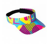Cindeer 80s Neon Sports Visor Sun Hat for Women Men Neon Visor Retro Adjustable Nylon Cap for 80s 90s Party Golf Sports (Vintage)