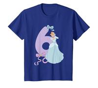 Cinderella 6 Birthday T-Shirt, Youth, Royal Blue, 2T