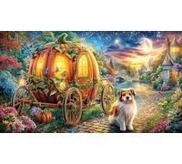 Cinderella-and-her-pumpkin-carriage-at-night 1000 Piece Jigsaw Puzzle Fun Present & Activity for Home Educational Game Decompression Great Gift Idea for Wall Decoration and Gifts 38x52/1000pcs