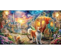 Cinderella-and-her-pumpkin-carriage-at-night Jigsaw Puzzle 1000 Pieces Impossible Hard Difficult Educational Games for Adults Kids Great Gift Idea for Relaxation 38x52/1000pcs