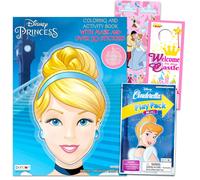 Cinderella Coloring Book Set - Bundle of 2 Disney Princess Activity Books with Stickers Door Hanger | Cinderella Play Pack for Kids