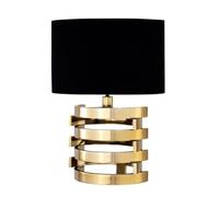 CINDERELLA Dagaba Table Lamp Gold Small - Elegant Gold & Black Design, 42cm Height x 33cm Width x 24cm Diameter, Stylish Steel & Fabric Lighting for Living Room, Bedroom, or Office