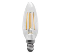 CINDERELLA E14 Candle LED Filament Bulb 4W Clear - Vintage Style Clear Glass, Energy Saving LED, Non-Dimming, Screw Cap Fitting, AC220V-240V, 40W Equivalent