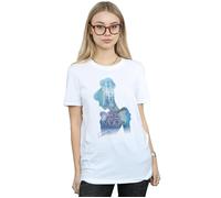 Cinderella Filled Silhouette Cotton Boyfriend T-Shirt Disney Princess White XL