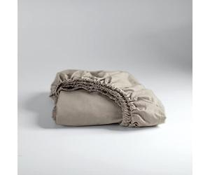 Cinderella Fitted Sheet, Cotton, Taupe, King