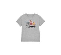 Cinderella Girl's Team Dream With Jaq & Gus T-Shirt Light Grey | Size: 7-8 Years Cinderella Light Grey 7-8 Years