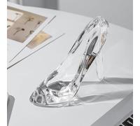 Cinderella Glass Slipper,Acrylic Crystal High Heels Ornament Decorative Glass Shoes,G-lass Slipper Decoration Gift for Wedding Birthday Halloween Christmas Party