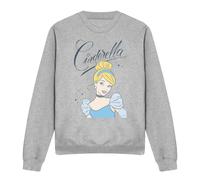 Cinderella Headshot With Fancy Script Sweatshirt Light Grey | Size: Small Cinderella Light Grey S
