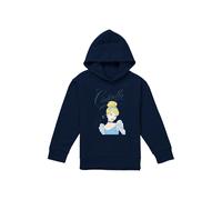 Cinderella Headshot With Fancy Script Youth Kids Pull-Over Hoodie, Navy Disney Navy 7-8 Years