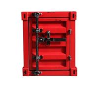 CINDERELLA Industrial Container Side Storage Red Shipping Container-Inspired Bedside Storage, Steel Construction, 50cm Height x 41cm Width x 38cm Depth