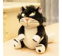 Cinderella Lucifer Cat Soft Plush Toy Pendant Cartoon Figure Animal Key Chain Princess Kids Anime Movie Stuffed Animals Dolls Kids Gift,Black-12cm(Key Chain)