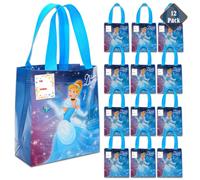 Cinderella Party Favor Bags Set - 12 Pack of 8" Cinderella Goodie Bags for Kids Bulk Reusable Mini Totes | Disney Birthday Party Supplies, Cinderella Goodie Bags for Kids, Cinderella Party Bags