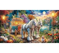 Cinderella-s-Carriage-in-the-Moonlit-Forest 1000 Piece Adult Jigsaws Fun Present & Activity for Home Educational Game Challenge Challenging Puzzles for Women, Gifts for Men 70x50/1000pcs