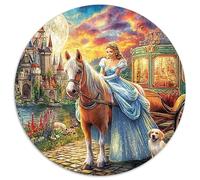 Cinderella Scene 1000 Pieces Jigsaws CircularJigsaw Jigsaw Puzzles Creative Unique Challenge Games 1000pcs (67.5x67.5cm)