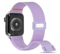 Cindgress Nylon Solo Loop Band Compatible with Apple Watch 41mm 40mm 38mm 42mm for Women Men, Elastic Magnetic Clasp Stretchy Sport Strap for iWatch Series SE 10 9 8 7 6 5 4, Lavender