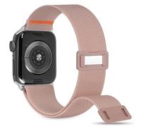 Cindgress Nylon Solo Loop Band Compatible with Apple Watch 49mm 46mm 45mm 44mm for Women Men, Elastic Magnetic Clasp Stretchy Sport Strap for iWatch Series SE 10 9 8 7 6 5 4 Ultra, Rose Pink