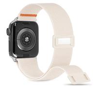 Cindgress Nylon Solo Loop Band Compatible with Apple Watch 49mm 46mm 45mm 44mm for Women Men, Elastic Magnetic Clasp Stretchy Sport Strap for iWatch Series SE 10 9 8 7 6 5 4 Ultra, Starlight