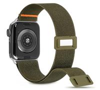 Cindgress Nylon Solo Loop Band Compatible with Apple Watch 49mm 46mm 45mm 44mm for Women Men, Elastic Magnetic Clasp Stretchy Sport Strap for iWatch Series SE 10 9 8 7 6 5 4 Ultra, Olive Green