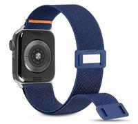 Cindgress Nylon Solo Loop Band Compatible with Apple Watch 49mm 46mm 45mm 44mm for Women Men, Elastic Magnetic Clasp Stretchy Sport Strap for iWatch Series SE 10 9 8 7 6 5 4 Ultra, Blue