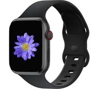 Cindgress Sport Band Compatible with Apple Watch 41mm 38mm 40mm for Women Men, Soft Silicone Strap for iWatch Wristband Series SE 10 9 8 7 6 5 4 3 2 1 S/M Black
